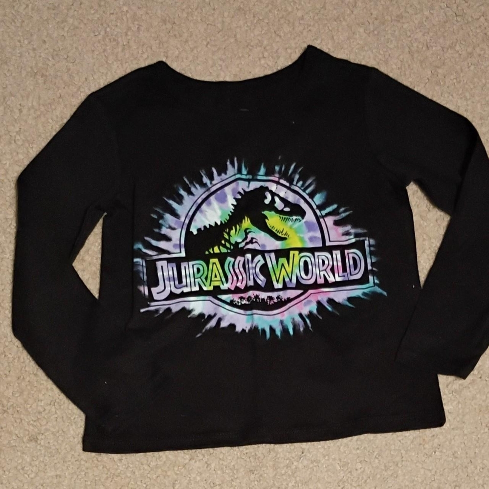 Kids' Black Long-Sleeve Tee with Rainbow Logo